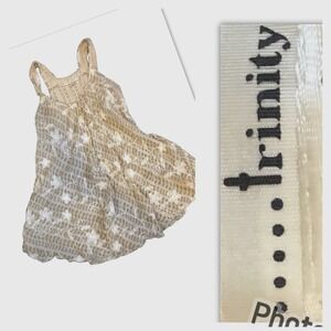 Trinity- Women's Large - Crochet Knit Cutout Ivory/Beige/Cream -Sleeveless